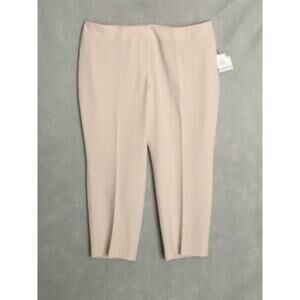 Kasper Crepe Dress Pants Women's Size 20W Flat Front in Parchment NEW